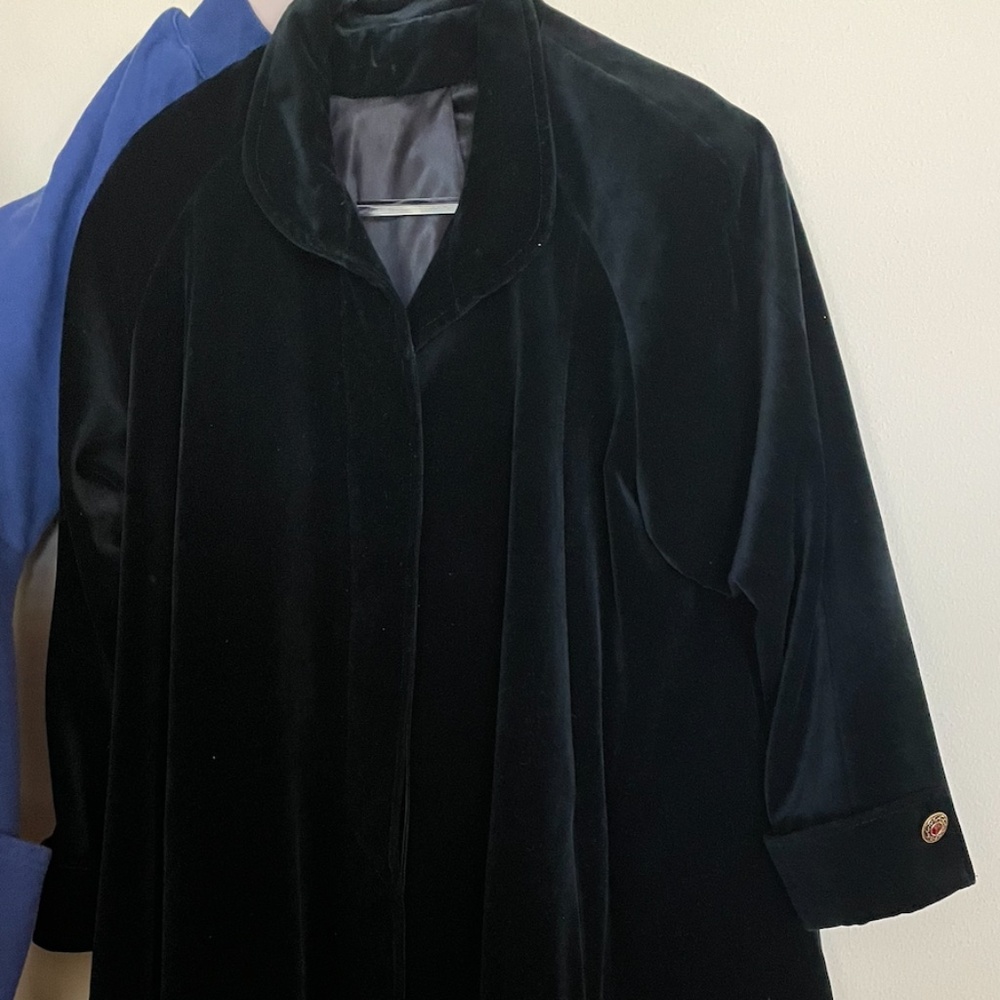 de Ball Velvet Long Women's Black Coat